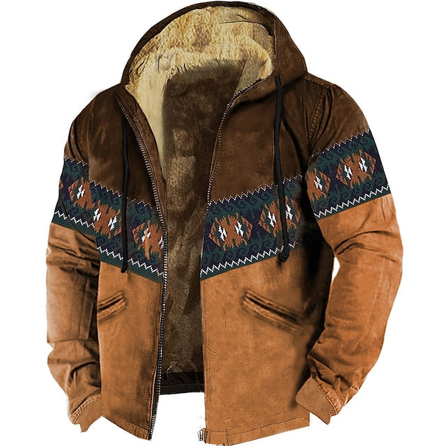 Men's Bohemian Style Zip Hoodie - Designer Fleece Jacket