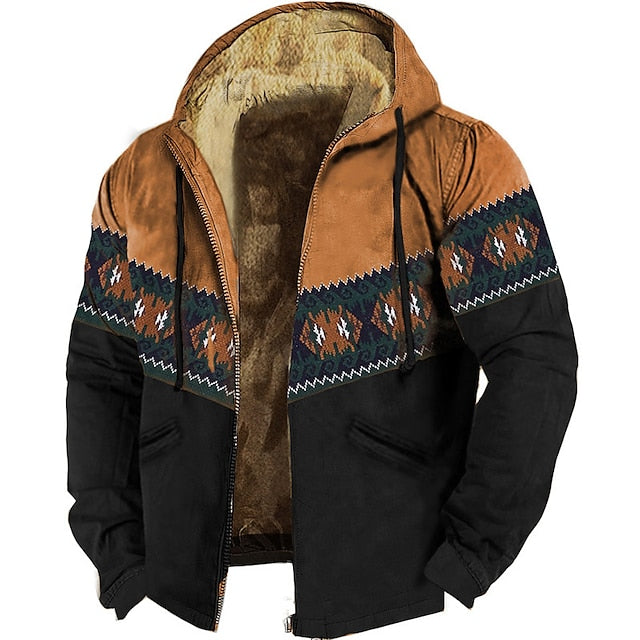 Men's Bohemian Style Zip Hoodie - Designer Fleece Jacket